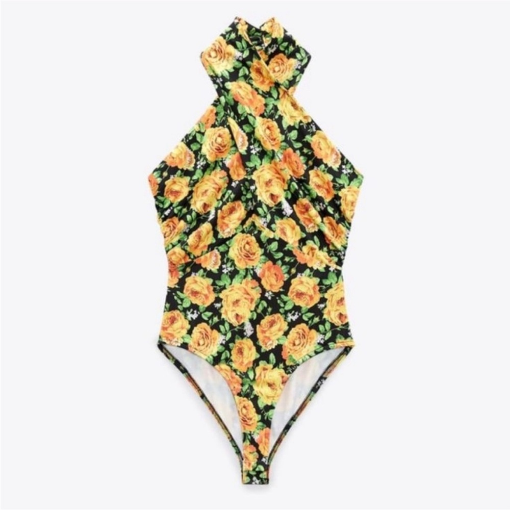 ZARA CROSS-NECK BODYSUIT - Picture 2 of 11